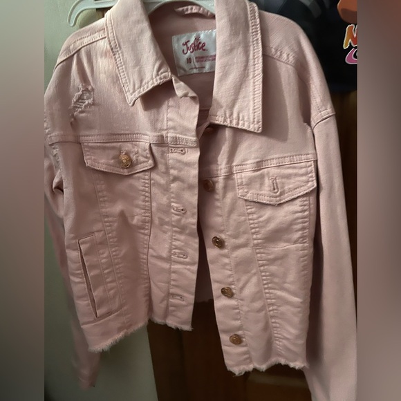 Justice peach distressed denim jacket - Picture 2 of 4